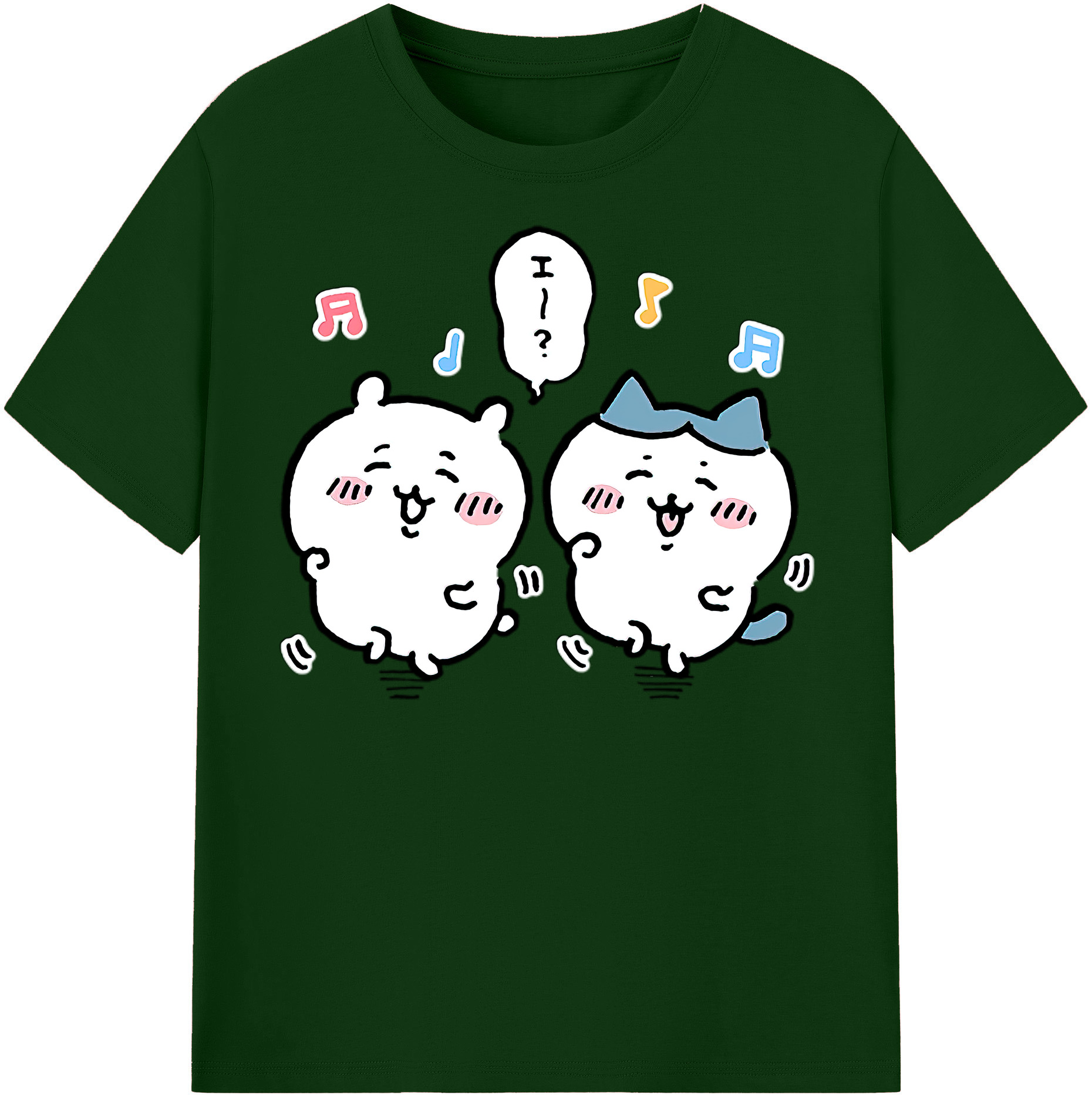 （画像用） ちいかわ ハチワレ Chii-kawa hachiware 綿100％半袖Tシャツ（フロントプリント）